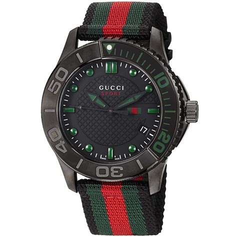 gucci black strap watch|Gucci watch strap men.